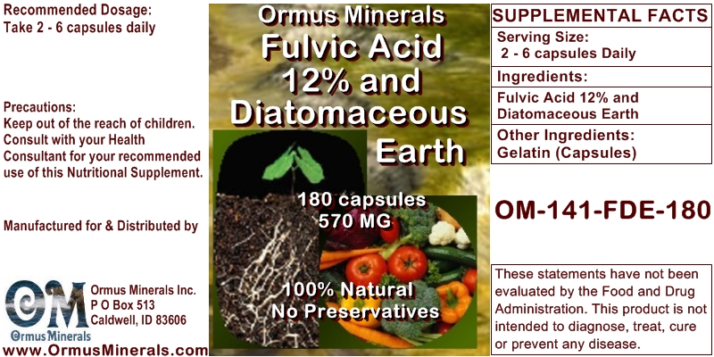 Fulvic Acid Minerals and Diatomaceouse Searth