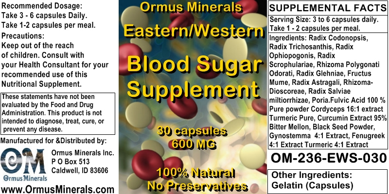 Ormus Minerals Eastern - Western Blood Sugar Supplement