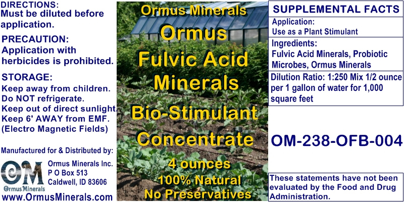 Ormus Minerals Fulvic Acid Minerals Bio-Stimulant